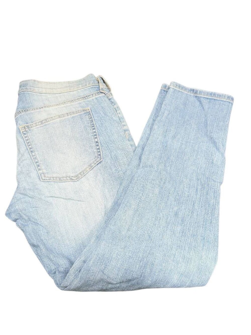 Banana Republic Girlfriend Jean light-wash distressed jeans with a classic five-